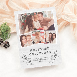 Merriest Christmas Buffalo Plaid Holiday Photo Card