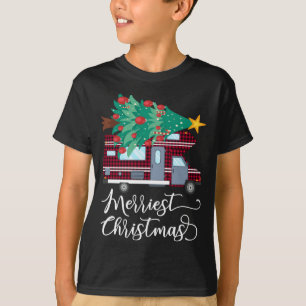 Merriest Christmas Camping Red Plaid Camper Xmas T T-Shirt