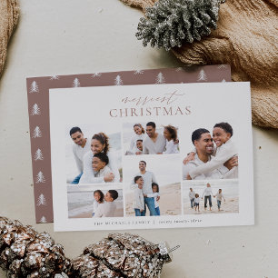 Merriest Christmas Elegant 6 Photo Collage Holiday Card