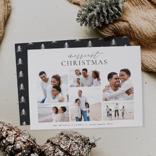 Merriest Christmas Elegant 6 Photo Collage Holiday Card