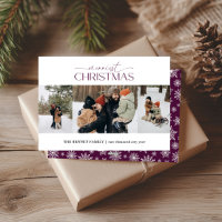 Merriest Christmas Elegant Strip 3 Photos Plum