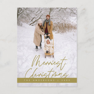 Merriest Christmas Family Photo, Cosy Greeting Postcard