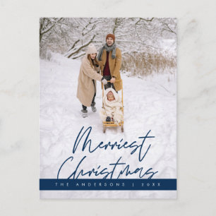 Merriest Christmas Family Photo, Cosy Greeting Postcard