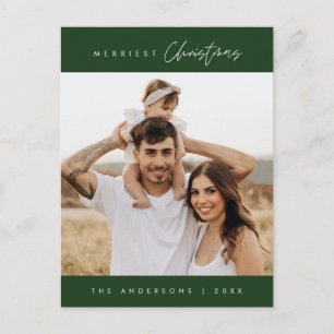 Merriest Christmas Family Photo, Modern Cosy Postcard