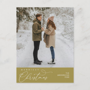 Merriest Christmas Family Photo, Romantic Greeting Postcard
