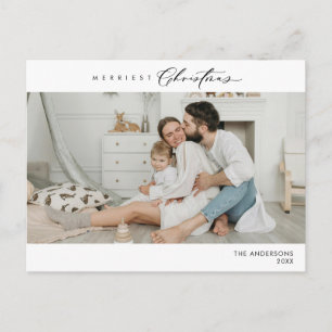 Merriest Christmas Family Photo, Winter Happiness Postcard