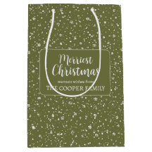 Merriest Christmas Festive Wreath Holiday Gift Bag