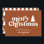 Merriest Christmas graphic typography non photo Holiday Card<br><div class="desc">Merriest Christmas graphic typography non photo holiday card. With modern hand drawn text and trees.</div>