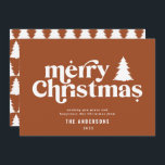 Merriest Christmas graphic typography non photo Holiday Card<br><div class="desc">Merriest Christmas graphic typography non photo holiday card. With modern hand drawn text and trees.</div>