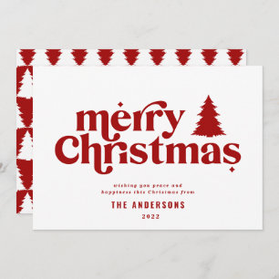 Merriest Christmas graphic typography non photo  Holiday Card