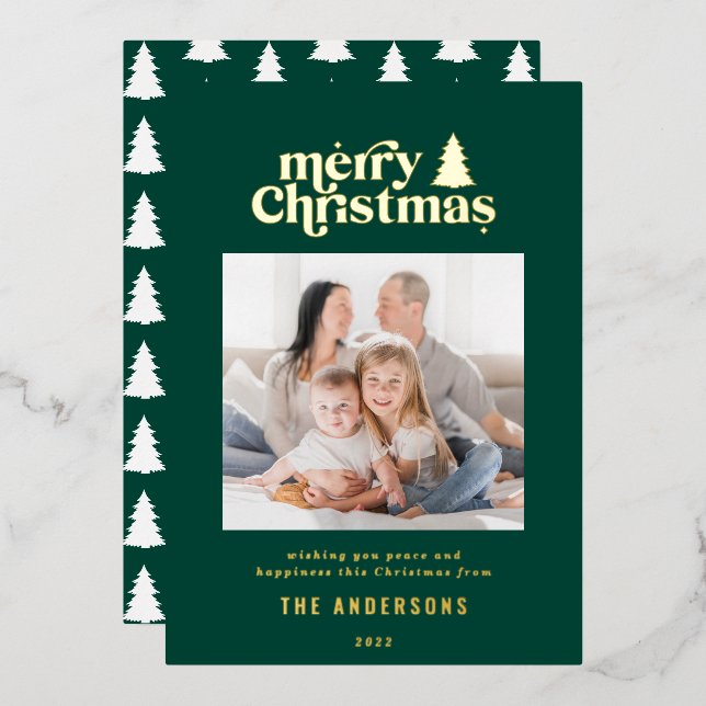 Merriest Christmas graphic typography photo Foil H (Front/Back)