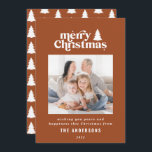 Merriest Christmas graphic typography photo  Holiday Card<br><div class="desc">Merriest Christmas graphic typography photo holiday card. With modern hand drawn text and trees.</div>