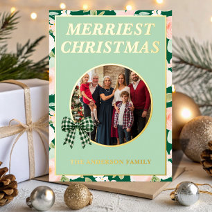 Merriest Christmas Green Wildflower Family Photo