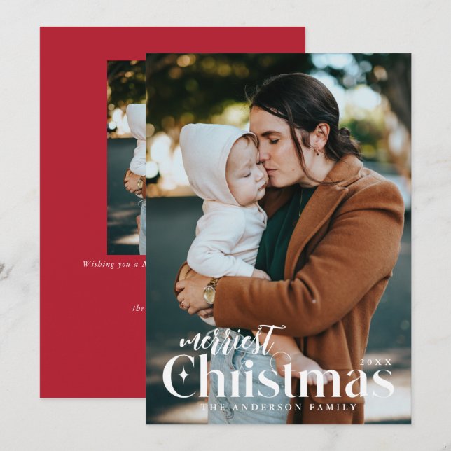 Merriest Christmas Holiday Photo Card (Front/Back)