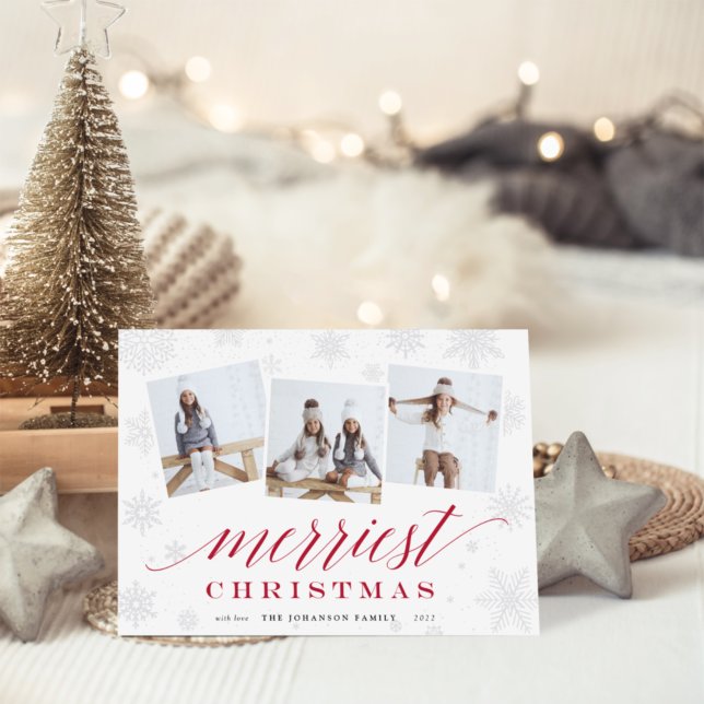 Merriest Christmas | Holiday Photo Collage Card (Creator Uploaded)