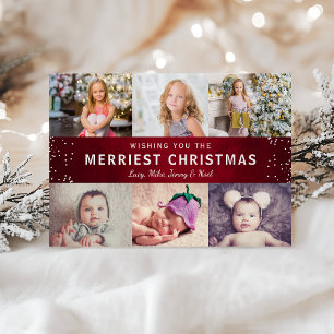 Merriest Christmas Holiday Photo Collage Postcard
