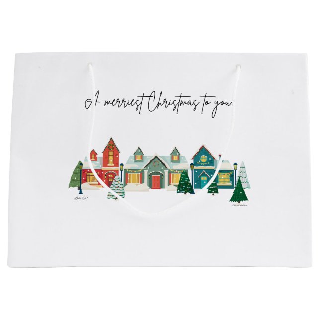 Merriest Christmas! Large Gift Bag (Front)