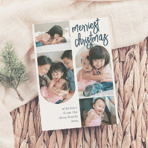 Merriest Christmas Modern Arch 4 Photo Holiday