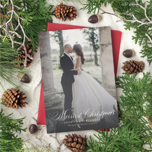 Merriest Christmas Newlywed Holiday Photo Card