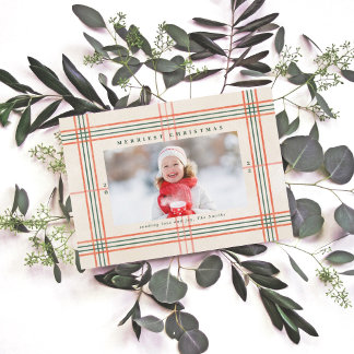 Merriest Christmas Plaid Holiday Photo Card