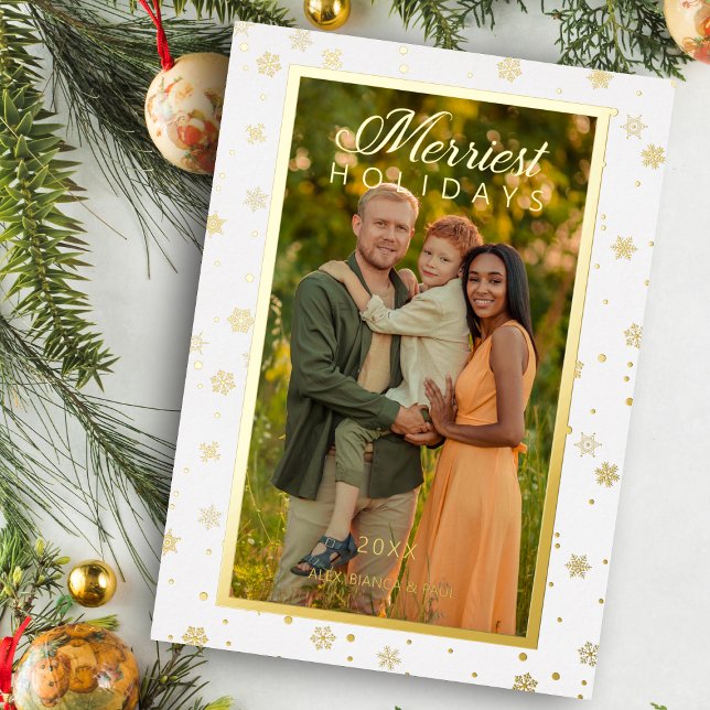 Merriest Christmas Quote Elegant Snowflakes Photo  (Creator Uploaded)