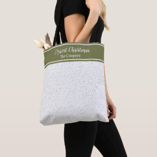 Merriest Christmas Snowfall Pattern White Holiday Tote Bag