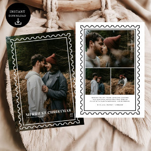 Merriest Christmas Stamp family Photo Holiday Card