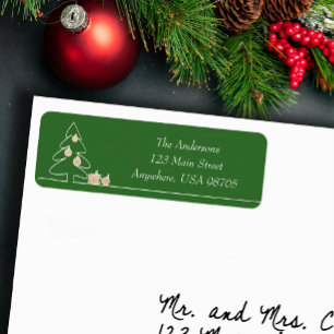 Merriest Christmas Tree on Green Return Address