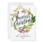 Merriest Christmas watercolor floral