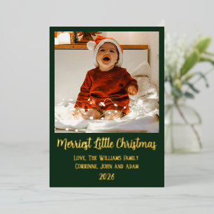 Merriest little christmas gold foil green