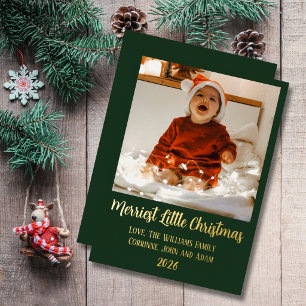 Merriest little christmas gold foil green