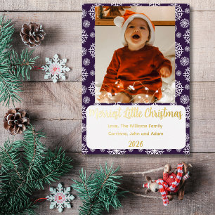 Merriest little christmas gold foil purple