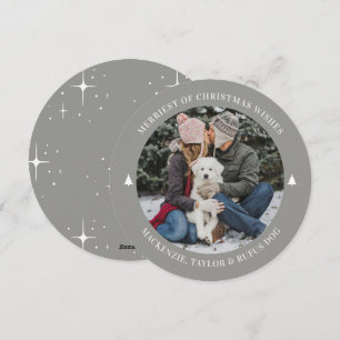 Merriest Of Christmas Wishes Personalised Photo Holiday Card