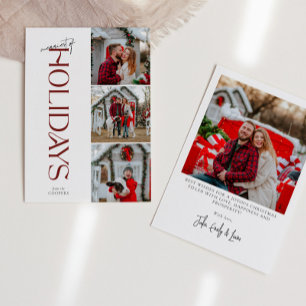Merriest of Holidays 3 Photo Collage Holiday Card