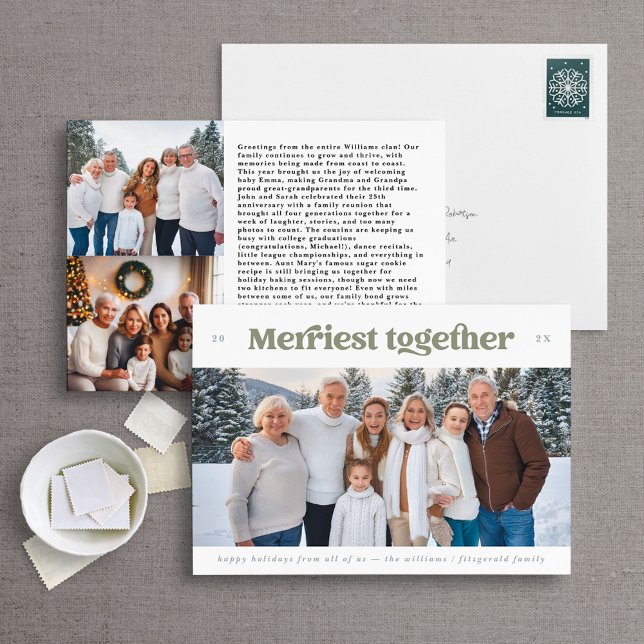 Merriest Together Horizontal Photo Holiday Card (Creator Uploaded)