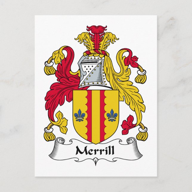 Merrill Family Crest Postcard (Front)