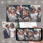 Merrily Ever After 4 Photo Newlyweds 1st Christmas Holiday Card<br><div class="desc">Send joyful holiday wishes as a new Mr. & Mrs! Celebrate your first married Christmas and share four of your favourite wedding pictures with a stylish custom photo collage "Merrily Ever After" holiday card. All text on this template is simple to personalise to include any wording, such as Merry and...</div>