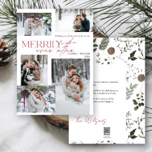 Merrily Ever After 5 Photo Newlywed  Holiday Card