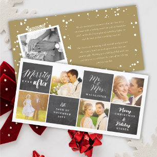 Merrily Ever After Chalkboard Blocks 4 Photo Holiday Card