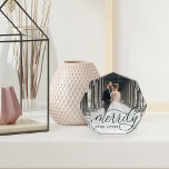 Merrily Ever After | Christmas Holiday Wedding Photo Block<br><div class="desc">An elegantly designed,  holiday themed keepsake for newlyweds that features a favourite wedding photo with "Merrily Ever After" overlaid in chic calligraphy script.</div>
