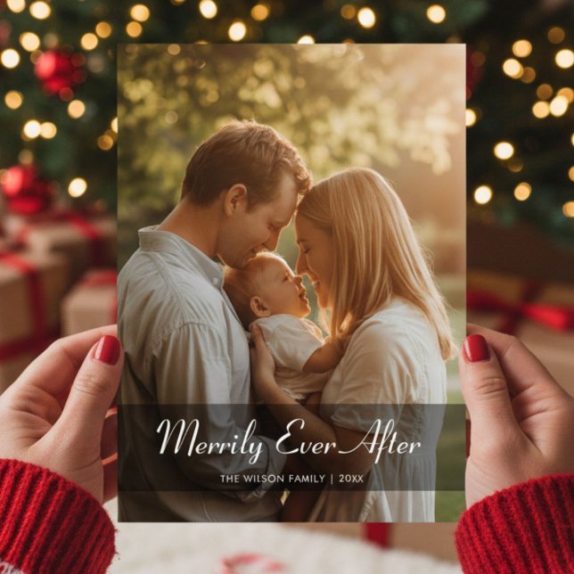 Merrily Ever After Cute Family Holiday Card (Creator Uploaded)