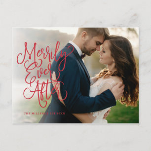 Merrily Ever After Full Photo Holiday Thank You Postcard