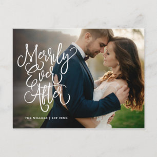 Merrily Ever After Full Photo Holiday Thank You Postcard