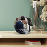 Merrily Ever After | Holiday Wedding Photo Block<br><div class="desc">Create a beautiful wedding keepsake this Christmas with this freestanding acrylic photo block. Festive holiday design features your horizontal/landscape orientated photo with "merrily ever after" in a chic combo of white modern calligraphy script and block typefaces. Personalise with the year.</div>