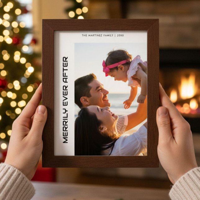 Merrily Ever After Joyful Family Christmas Card (Creator Uploaded)