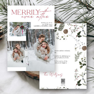 Merrily Ever After Newlywed 3 Photo Holiday Card