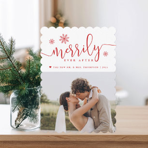 Merrily Ever After Newlywed Holiday Photo Card