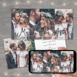 Merrily Ever After Newlyweds 1st Christmas 4 Photo Holiday Card<br><div class="desc">Send joyful holiday wishes as a new Mr. & Mrs! Celebrate your first married Christmas and share four of your favourite wedding pictures with a stylish custom photo collage "Merrily Ever After" holiday card. All text on this template is simple to personalise to include any wording, such as Merry and...</div>