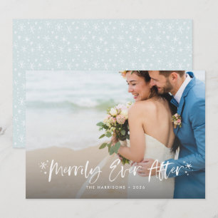 Merrily Ever After Newlyweds Christmas Photo Holiday Card