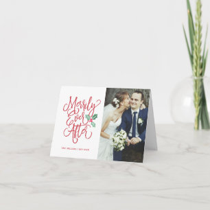 Merrily Ever After Wedding Holiday Photo Folded Card